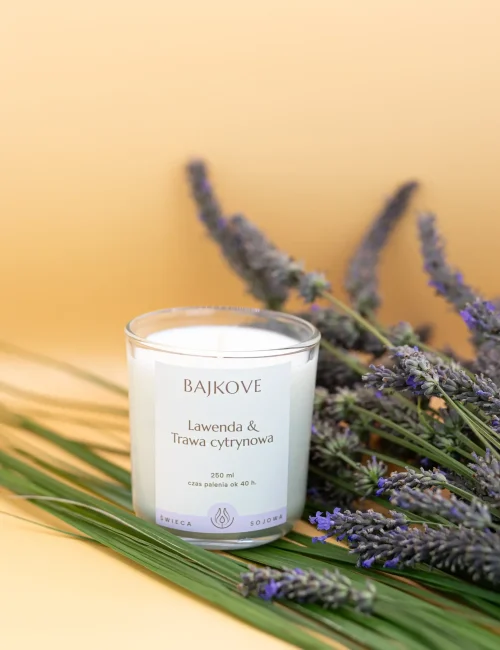 lawenda i trawa cytrynowa świeca sojowa