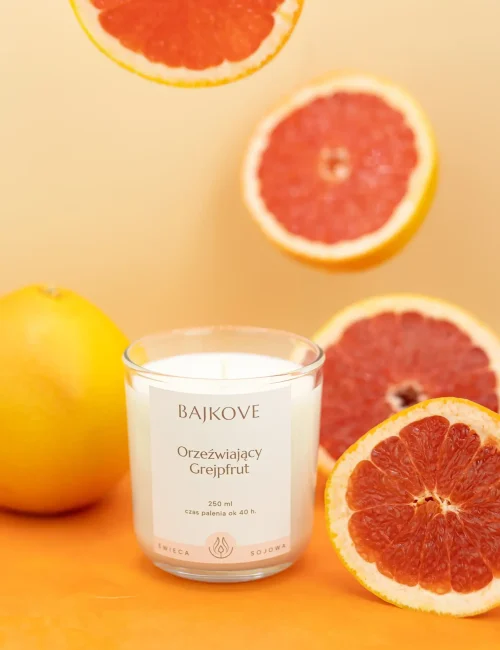 orzeźwiający grejpfrut świeca sojowa