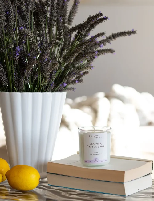 świeca sojowa lawenda i trawa cytrynowa